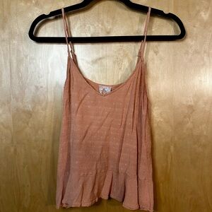 Sadie & Sage Boutique Coral Dainty Girly Polka Dot Textured Camisole  Top
